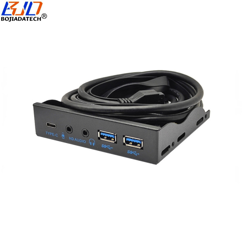 5 Ports 2 USB 3.0 & TYPE-C Connector HD Audio Front Panel For PC Desktop 3.5" FDD Floppy Disk Drive Bay
