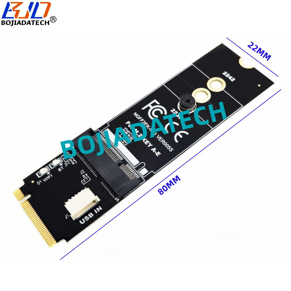 M.2 M-Key Interface to NGFF A+E Key Slot WiFi BT Wireless Adapter Converter Card for Intel AX200 AX210 9260AC