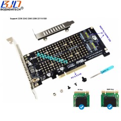 PCI Express PCIe 3.0 X8 PCl-E 4.0 8X To 2 x Key-M Slot NGFF M.2 NVME SSD Converter Adapter Raid Card