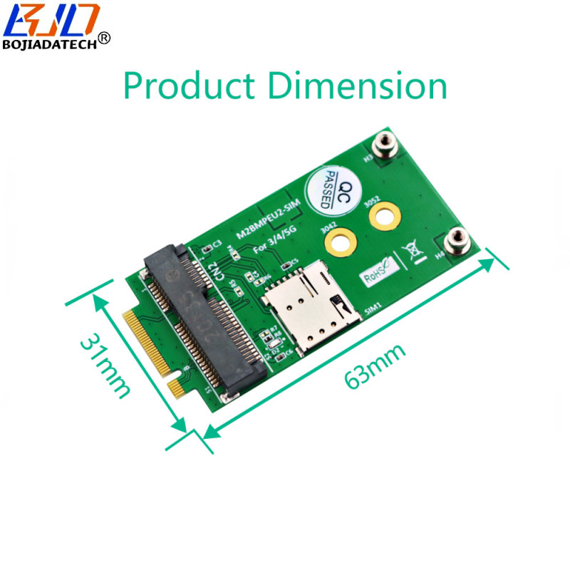 NGFF M.2 B Key Interface to Mini PCI-E MPCIE Wireless Adapter Card With 1 Nano SIM Slot for 5G 4G 3G LTE GSM Module