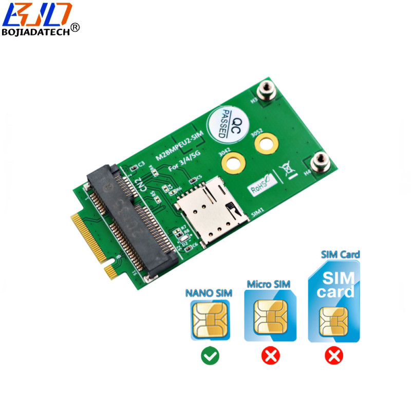 NGFF M.2 B Key Interface to Mini PCI-E MPCIE Wireless Adapter Card With 1 Nano SIM Slot for 5G 4G 3G LTE GSM Module