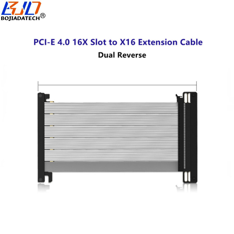 PCI-E 4.0 16X to PCIe X16 Riser Extension Cable Dual Reverse Graphics Video Card GPU Extender 185MM 200MM 250MM 300MM