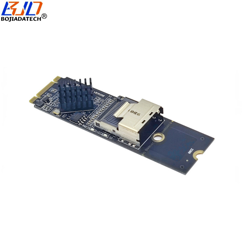 Mini SAS SFF-8087 Connector to NGFF M.2 Key M/B+M NVME Adapter Controller Card Support 4 SATA 3.0 Hard Disk