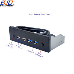 5.25&quot; Desktop Front Panel With 2 USB 3.0 &amp; Dual USB 2.0 Connector Power Reset Button For PC Computer Case
