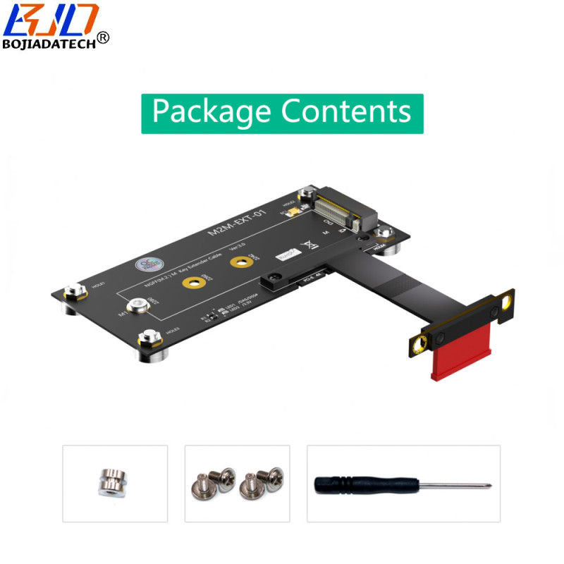 PCI Express PCI-E 3.0 1X to NGFF M.2 Key-M Slot NVME SSD Converter Adapter Card With High Speed Extension Cable