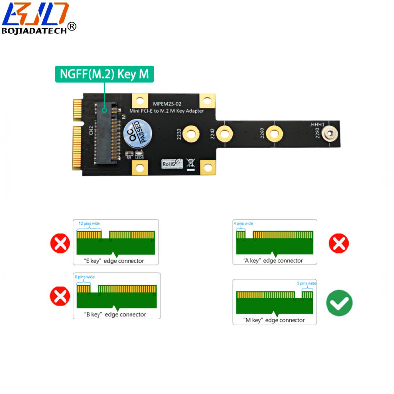 Mini PCI-E MPCIe Interface to NGFF M.2 Key-M Slot NVME SSD Converter Adapter Card