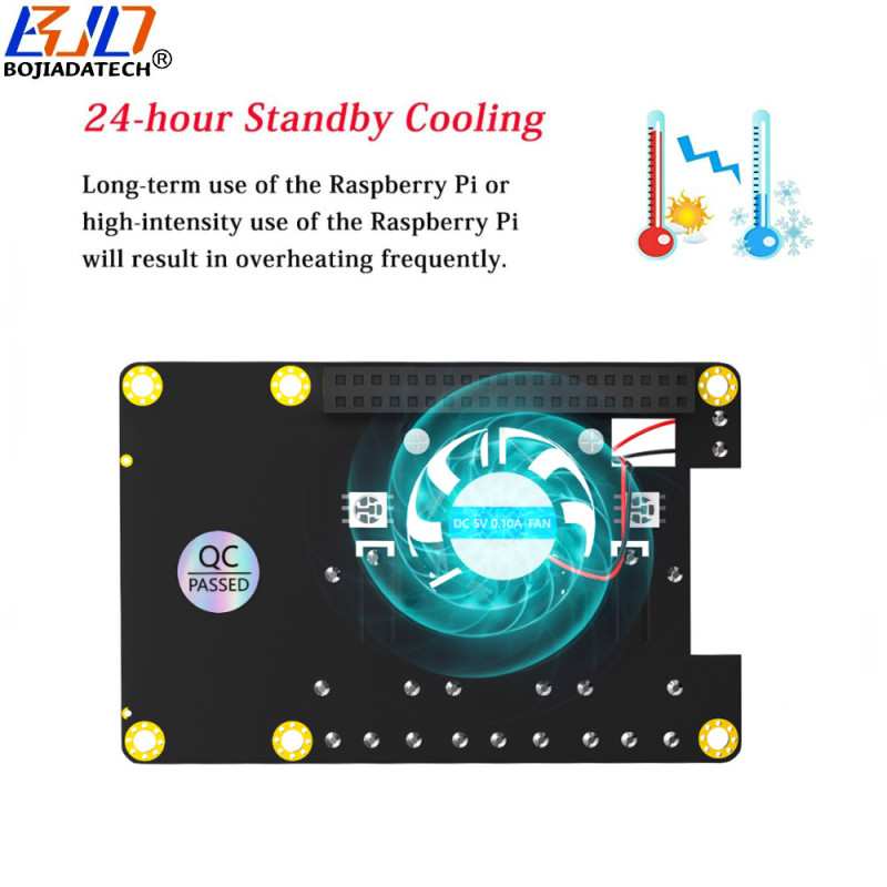 RPi Power Supply Relay Controller Expansion Card Standard GPIO PIN With Dual Fans For Raspberry Pi A+ 3A+ B+ 2B 3B 3B+ 4B