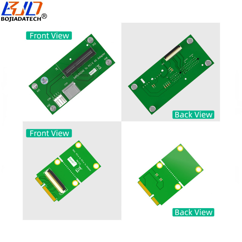 PCI-E X4 Slot & USB 2.0 Connector To Mini PCI-E Adapter Riser Card Magnetic Pad With High Speed FPC Cable Vertical Installation