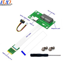 PCI-E 4X Slot &amp; USB 2.0 Connector To NGFF M.2 Key A+E Adapter Riser Card + Magnetic Pad With High Speed FPC Cable