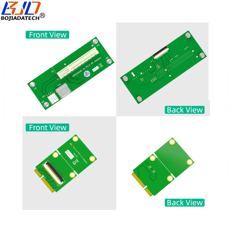 PCI-E 8X Slot & USB2.0 Connector To Mini PCI-E Adapter Riser Card Magnetic Pad With High Speed FPC Cable Vertical Installation