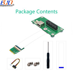 PCI-E X4 Slot & USB 2.0 Connector To NGFF M.2 Key A+E Adapter Riser Card With High Speed FPC Cable Vertical Installation