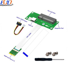 PCI-E 8X Slot &amp; USB 2.0 Connector To NGFF M.2 Key A+E Adapter Riser Card Magnetic Pad With High Speed FPC Cable