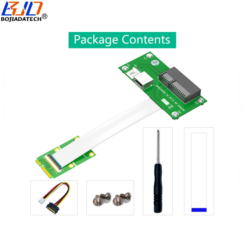 PCI-E 4X Slot & USB 2.0 Connector To Mini PCI-E MPCIe Adapter Riser Card + Magnetic Pad With High Speed FPC Cable