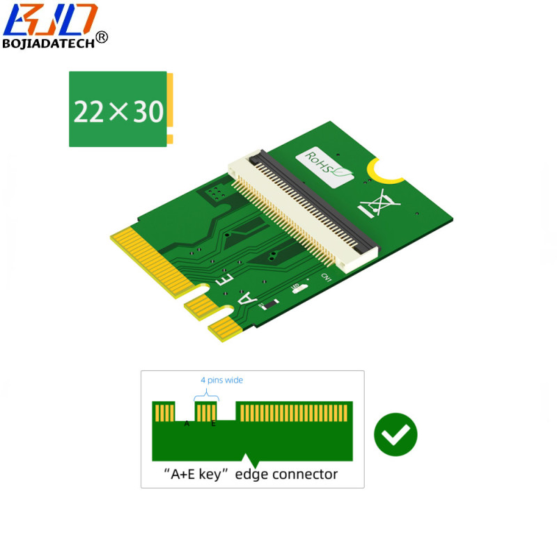 PCI-E 4X Slot & USB 2.0 Connector To NGFF M.2 Key A+E Adapter Riser Card + Magnetic Pad With High Speed FPC Cable