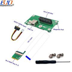 PCI-E X4 Slot &amp; USB 2.0 Connector To NGFF M.2 Key A+E Adapter Riser Card With High Speed FPC Cable Vertical Installation