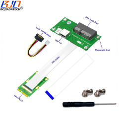 PCI-E 4X Slot &amp; USB 2.0 Connector To Mini PCI-E MPCIe Adapter Riser Card + Magnetic Pad With High Speed FPC Cable