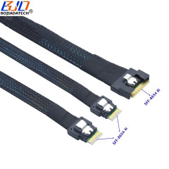 Slimline SAS 4.0 SFF-8654 8i 74Pin to Dual SFF-8654 4i 38Pin Server Hard Disk Data Connection Cable 0.5M 0.8M 1M