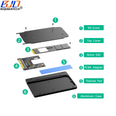 U.2 SFF-8639 U2 Connector to NGFF M.2 M-Key NVME SSD Converter Adapter Card With Aluminum Enclosure Case