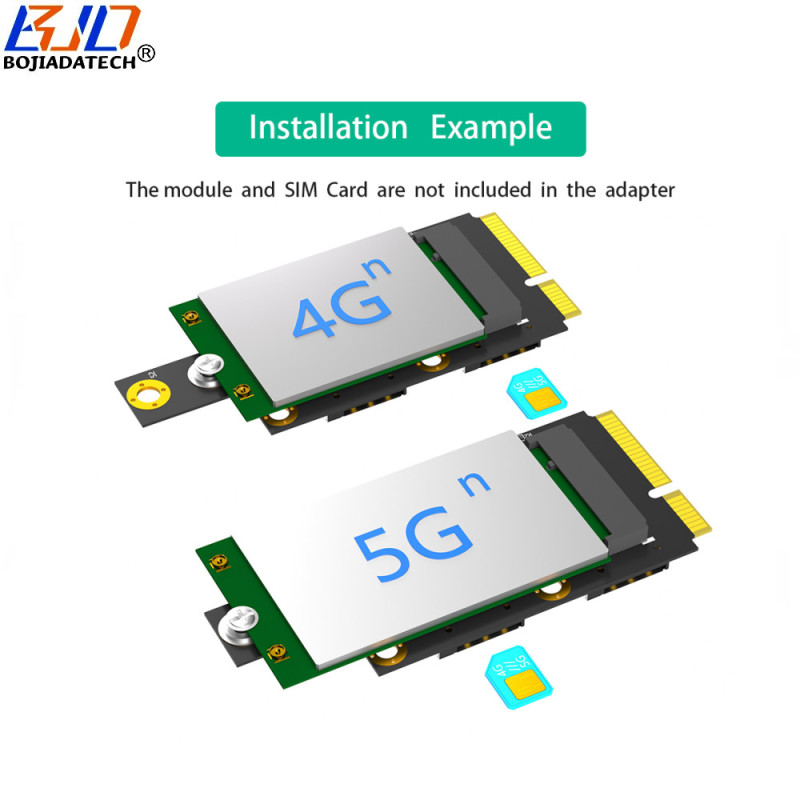 Mini PCI-E MPCIe Interface to NGFF M.2 B-Key Wireless Adapter Card 2 Nano SIM Slot for 5G 4G LTE GSM Modem Module