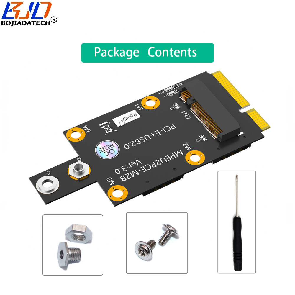 Mini PCI-E MPCIe Interface to NGFF M.2 B-Key Wireless Adapter Card 2 Nano SIM Slot for 5G 4G LTE GSM Modem Module