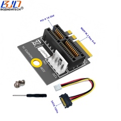 PCI Express X1 PCI-E 1X Slot to NGFF M.2 Key A+E Interface Adapter Riser Card With SATA 15PIN Power Cable