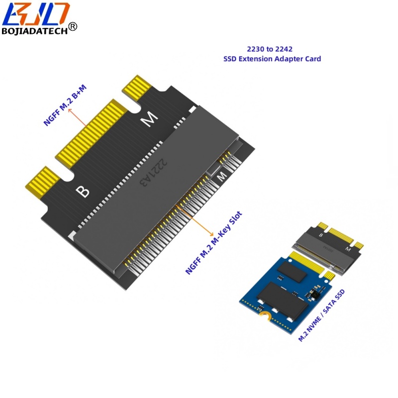 2230 to 2242 NGFF M.2 Key B+M Key-M NVME SSD Extension Adapter Card For ThinkPad X270 X280 T470 T480 L480 T580 Serials