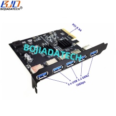 10Gbps 5 USB 3.2 Type-A Connector GEN2 to PCI Express X4 PCI-E 4X Expansion Riser Card