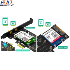 PCI-E 1X To Mini PCIe MPCIe & MSATA Slot Adapter Converter Card 1 SIM Holder 2 Antenna For WiFi Module 3G 4G LTE Modem Msata SSD
