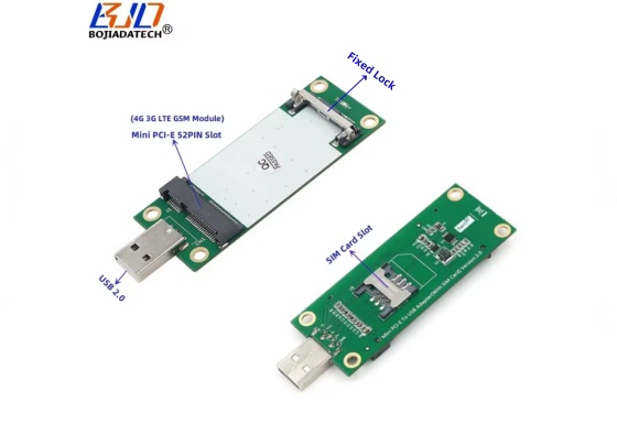 Mini PCI-E MPCIe 52Pin to USB Wireless Module Adapter Standard SIM Card Slot VER 2.0 For GSM 3G 4G LTE Modem