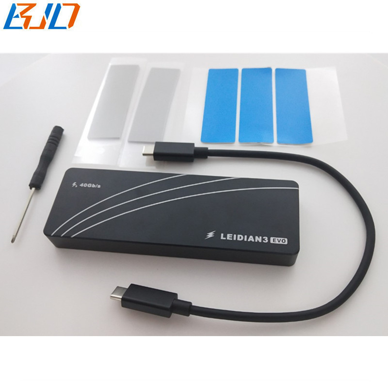 Thunderbolt 3 40Gbps USB 3.1 Type C to M.2 NGFF M Key PCIE 3.0 GEN3 NVME SSD Adapter with External Enclosure HDD Case