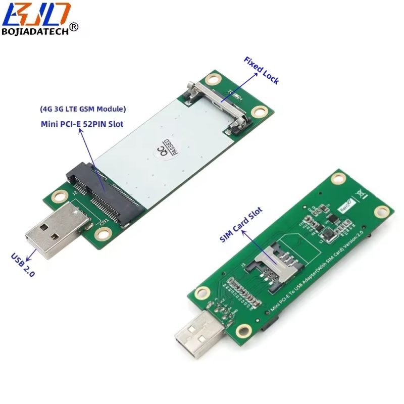 Mini PCI-E MPCIe 52Pin to USB 2.0 Converter Adapter Standard SIM Card Slot VER 2.0 For GSM GPRS GPS 3G 4G LTE Module Modem