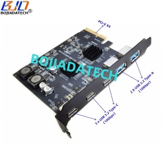 10Gbps 3 USB 3.2 Type-C &amp; 2 USB3.2 Type-A Connector To PCI Express X4 PCI-E 4X Controller Expansion Card