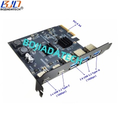 10Gbps 2 x USB 3.2 Type-C + 3 x USB 3.2 Type-A Connector PCI Express X4 PCI-E 4X Expansion Riser Card