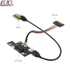 PCI Express PCI-E 1X Slot to X1 Expasnion Riser Card with Magnetic Pad 0.6M USB 3.0 Data Extension Cable