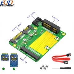 SATA 3.0 22PIN Interface to 2 x mSATA SSD Converter Adapter Card With SATA 3.0 Data Cable