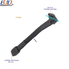 PCI-E 5.0 600W 12VHPWR 16Pin (12+4)Pin Male to Female GPU Adapter Power Cable 16AWG 0.15M For RTX4090 RTX4080 Graphics Card
