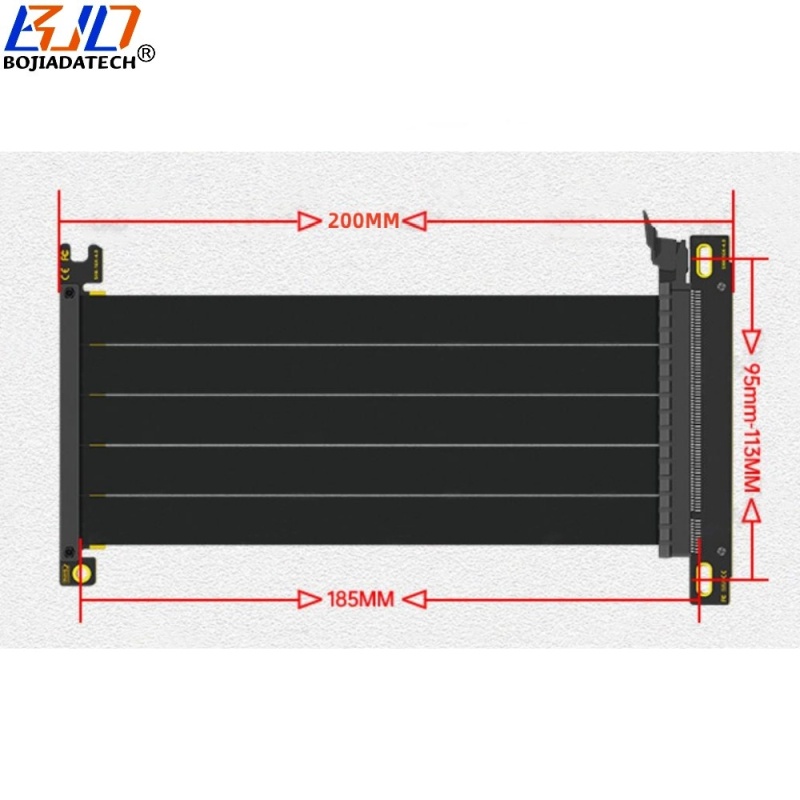PCI-E 4.0 16X to X16 Graphics Card Extender Extension Cable Dual Reverse 10-120CM For RTX4070Ti RTX4080ti RX6700XT RX6800XT