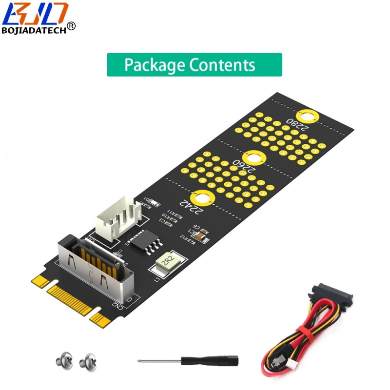NGFF M.2 Key B+M Key-B Interface to SATA 3.0 22PIN Connector Adapter Riser Card With SATA Power Cable For 2.5" Hard Disk HDD
