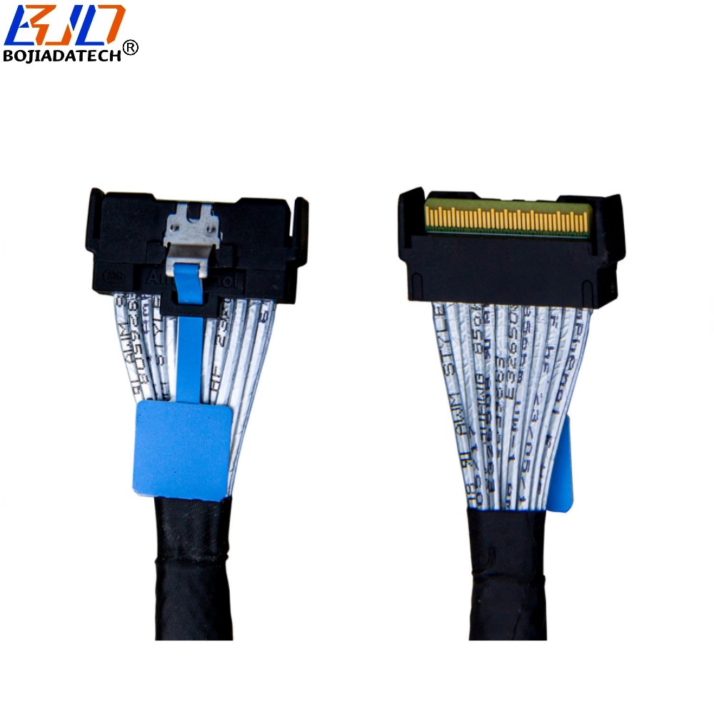 PCI-E 5.0 MCIO 8x 8i 74PIN Host to 2 * SFF-8639 U.2 Molex 4PIN Power Data Extension Cable 0.5M 0.8M for U2 NVME SSD