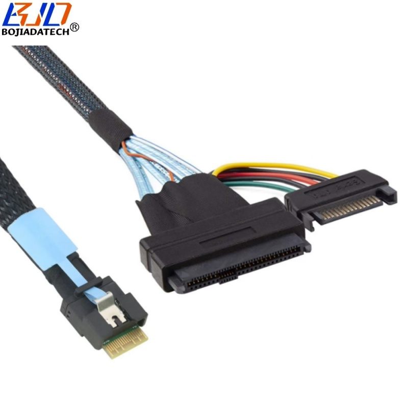 Factory Wholesale Anti-slip Insert Slimline SFF-8654 4i to SFF-8639 U.2 Data Extension Cable 0.5M 0.8M 1M for U2 NVME SSD