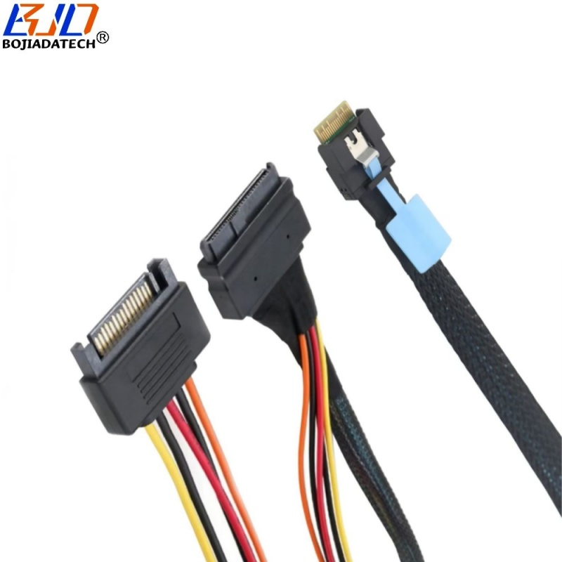 Factory Wholesale Anti-slip Insert Slimline SFF-8654 4i to SFF-8639 U.2 Data Extension Cable 0.5M 0.8M 1M for U2 NVME SSD
