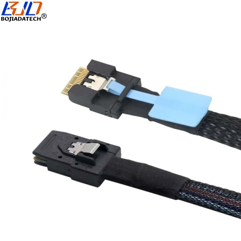 PCI-E 4.0 Slimline SFF-8654 4i to Mini SAS SFF-8087 Server Hard Disk Drive Data Extension Cable 50CM 100CM