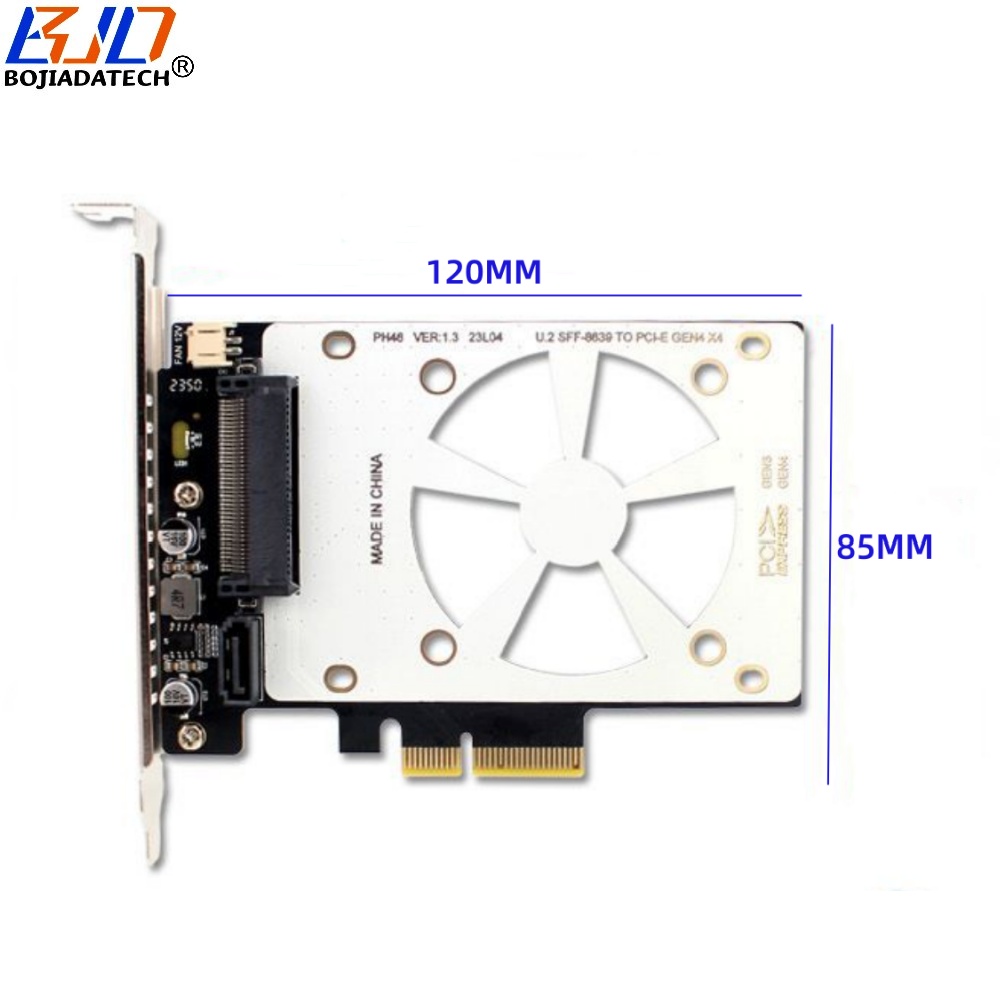 PCIe 4.0 X4 PCI-E 3.0 4X to U.2 SFF-8639 Connector Adapter Riser Card for U2 NVME SSD