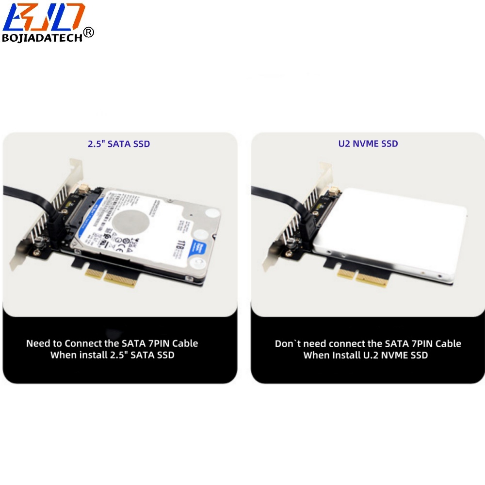 PCIe 4.0 X4 PCI-E 3.0 4X to U.2 SFF-8639 Connector Adapter Riser Card for U2 NVME SSD