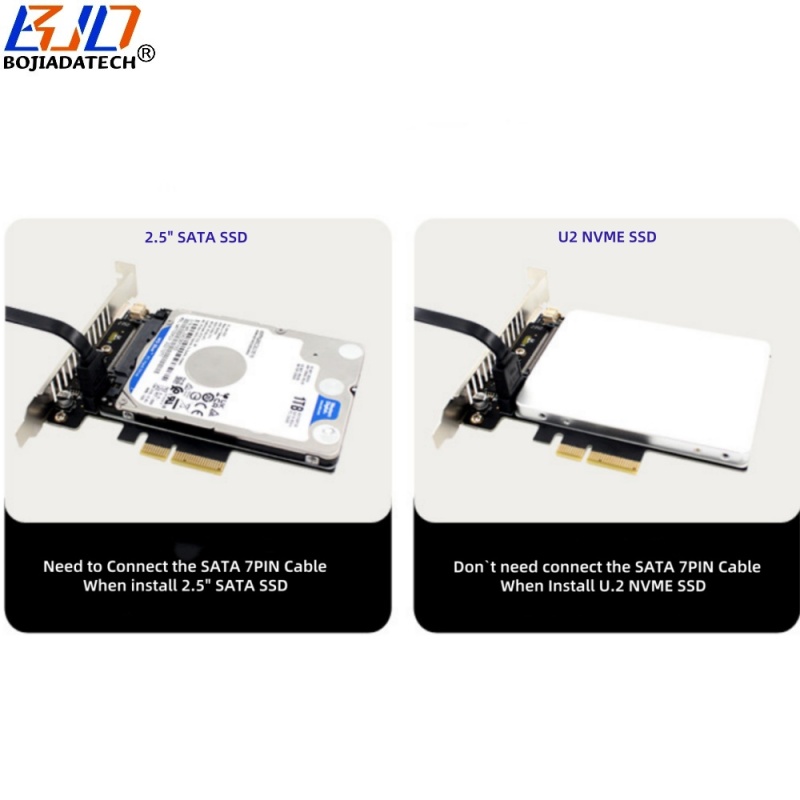 PCIe 4.0 X4 PCI-E 3.0 4X to U.2 SFF-8639 Connector Adapter Riser Card for U2 NVME SSD