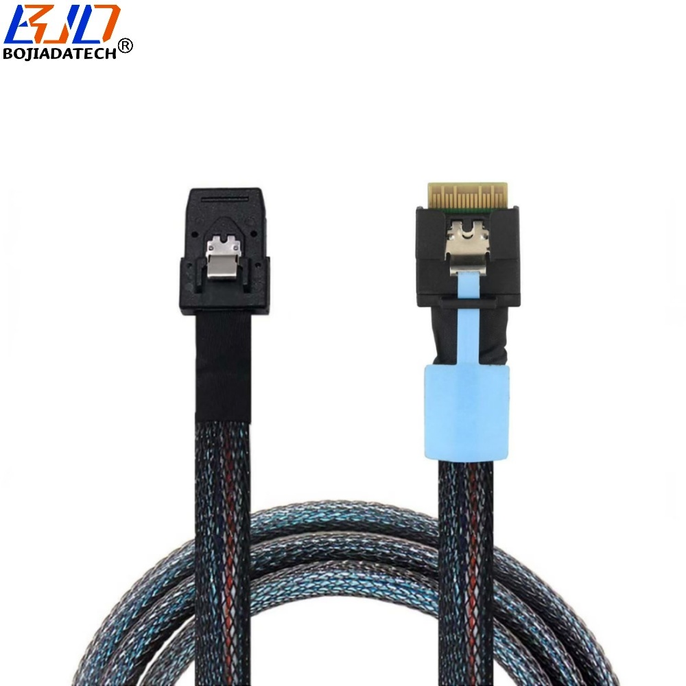 PCI-E 4.0 Slimline SFF-8654 4i to Mini SAS SFF-8087 Server Hard Disk Drive Data Extension Cable 50CM 100CM