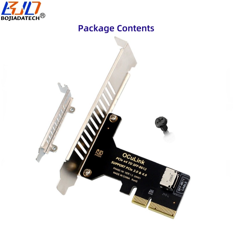 Oculink SFF-8612 SFF-8611 Connector to PCI Express 4X PCI-E 4.0 X4 Adapter Riser Card for U2 NVME SSD