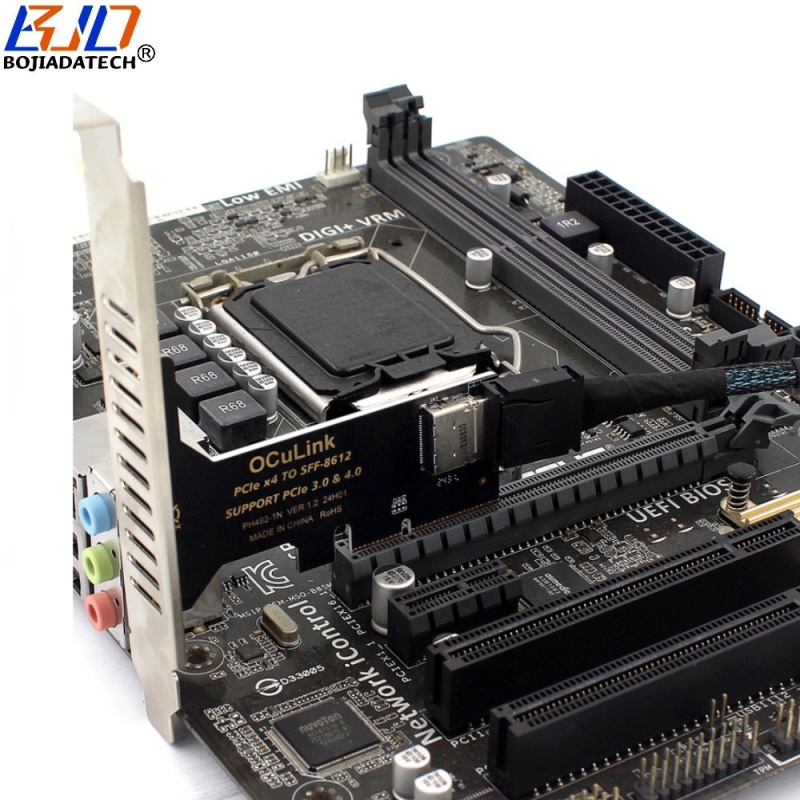 Oculink SFF-8612 SFF-8611 Connector to PCI Express 4X PCI-E 4.0 X4 Adapter Riser Card for U2 NVME SSD
