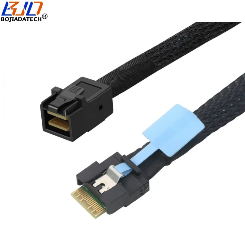 PCI-E 4.0 SlimLine SFF-8654 4i to Mini SAS SFF-8643 Server Hard Disk Drive Data Extension Cable 50CM 100CM