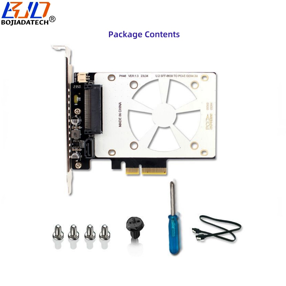 PCIe 4.0 X4 PCI-E 3.0 4X to U.2 SFF-8639 Connector Adapter Riser Card for U2 NVME SSD